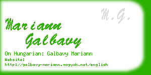 mariann galbavy business card